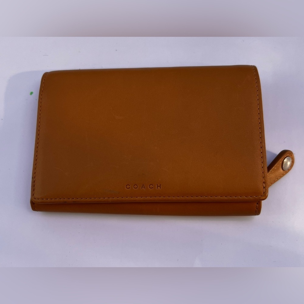 Coach Orange brown butter leather bifold wallet Leather Wallet - Picture 11 of 11